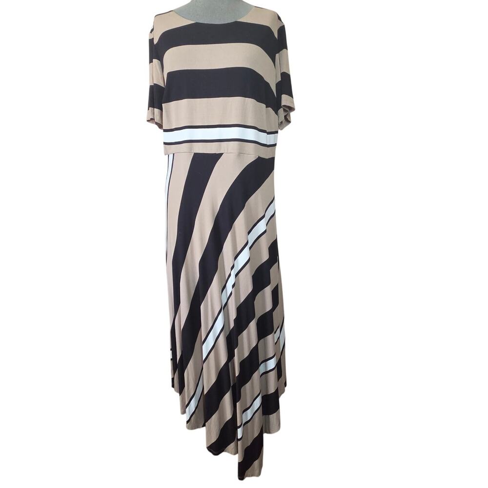 Striped Short Sleeve Pull Over Dress Size 14 16